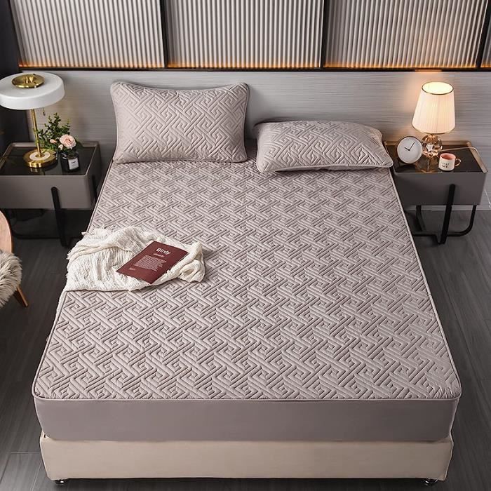 Surmatelas Sonive Pillow-Top - Extra Épais Et Doux - 200x200 Cm - Gris - Certifié Oeko-Tex
