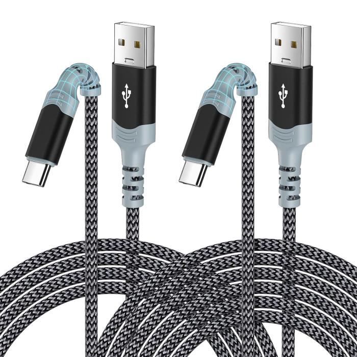 Câble Usb C Charge Rapide (2M+3M, Lot De 2), 3.0A Nylon Tressé Cable  Chargeur Usb C, Compatible Avec Samsung Galaxy