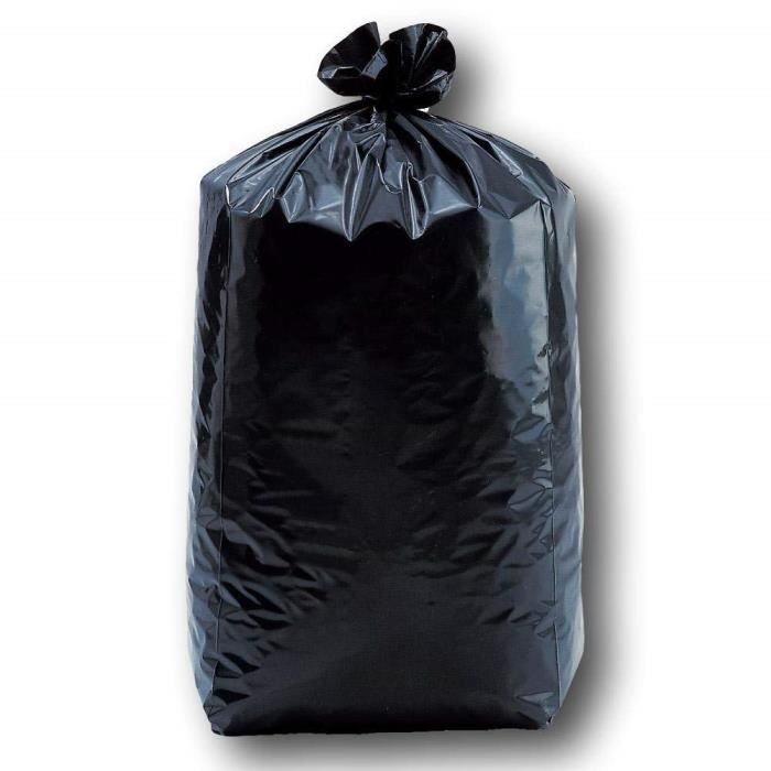 Sac poubelle 50 litres à liens coulissants transparent - 100 sacs