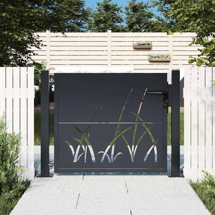 vidaXL Portail de Jardin Portillon de Patio Barrière de Sécurité Porte d'Extérieure Terrasse 105x105 cm Acier 153167