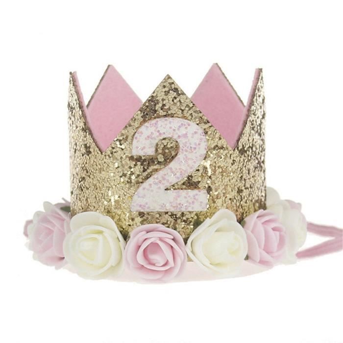 Style C -Chapeau de fête d'anniversaire pour bébé,bandeau couronne de  princesse,décorations d'anniversaire pour enfants de 1 2 3 a - Cdiscount  Maison
