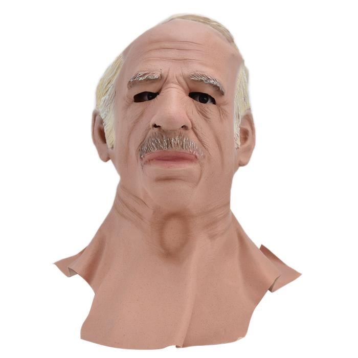 Masque Halloween Vieil Homme En Latex Réaliste - Avec Casque Réglable - Pour Fête, Cosplay, Maison Hantée