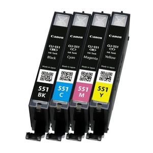 Cartouche Jaune Canon CLI551XL X2 - Compatible QUALITONER, Neuve Pour Imprimante