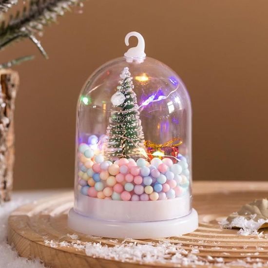 Mini Sapin De Noël En Cristal Verre - 15.5 Cm - Décoration Bureau Ou Centre De Table - Avec Flocons Et Bonhomme