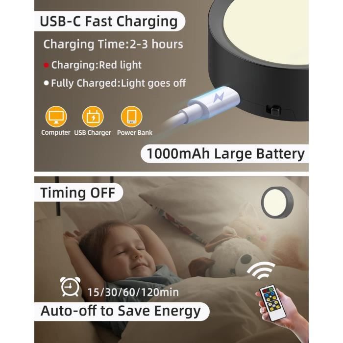 Eclairage Vitrine LED Sans Fil, Noir Batterie de 1600mAh Spot LED  Rechargeable USB avec Télécommande Lampe Placard Aimantée Tactile Lampe  Armoire Pile Autocollant Lumiere Cuisine Sous Meuble Adhesive : :  Luminaires et