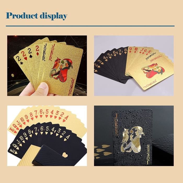 2Pcs Jeux de Cartes Poker - Étanches en Plastique Diamond Noir Nouveauté Jeu  de Cartes 54, Playing Cards - Cdiscount Jeux - Jouets
