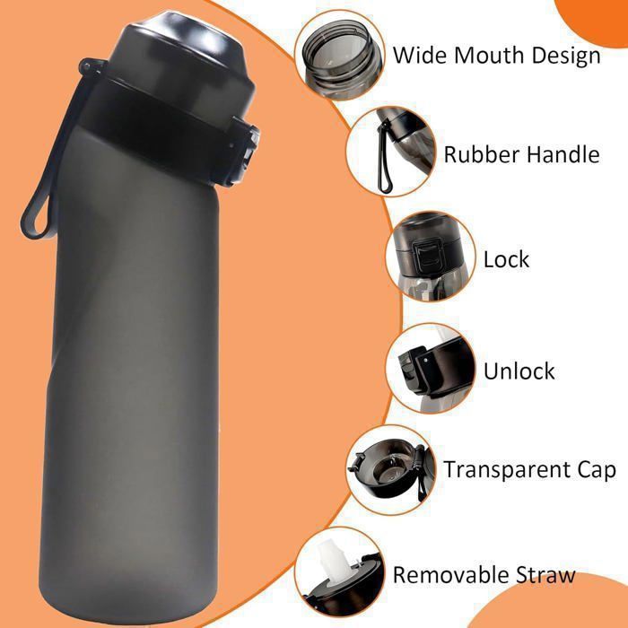 Gourde Parfumée 700ml Avec 7 Pods Saveurs - Sans BPA, Design Élégant