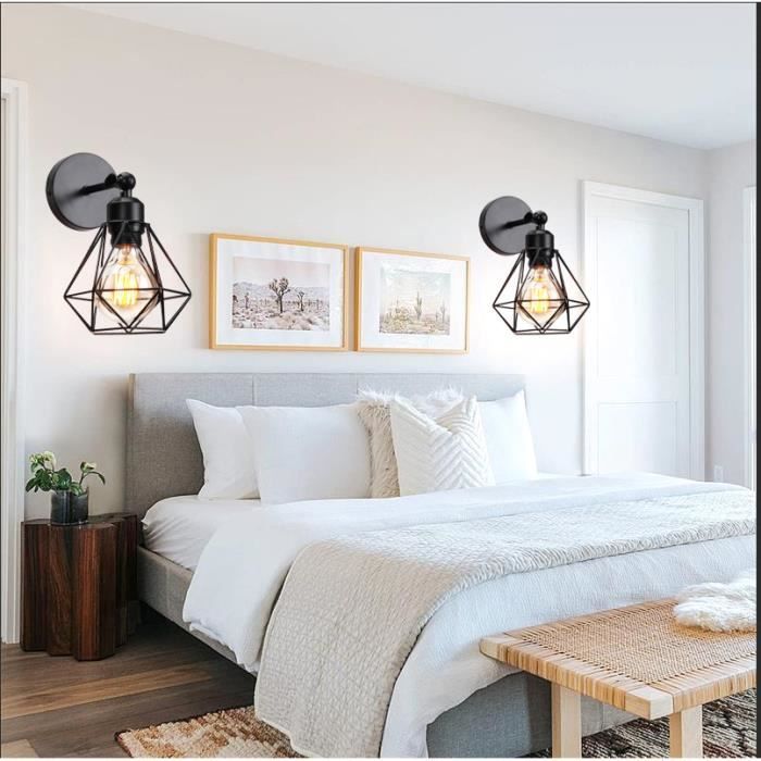 IDEGU Lot De 3 Applique Murale Industrielle E27 Luminaire Abat