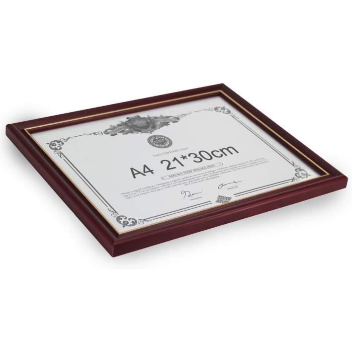 Cadre photo en bois MDF noir de 20x30 cm avec verre Plexi incassable