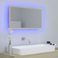 596NEWS•)Miroir LED de salle de bain,Miroir mural salle de bain Chêne sonoma 80x8,5x37 cm Miroir Lumineux Solide WC Aggloméré VEN-2