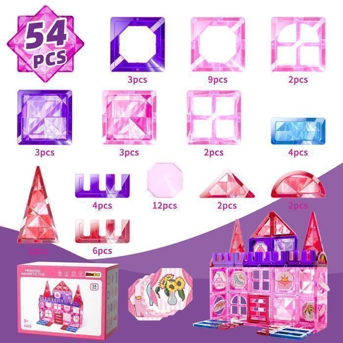 Blocs De Construction Magnétiques 110 Pièces – Jouet Éducatif STEM Pour Enfants 3-8 Ans – Cadeau Créatif