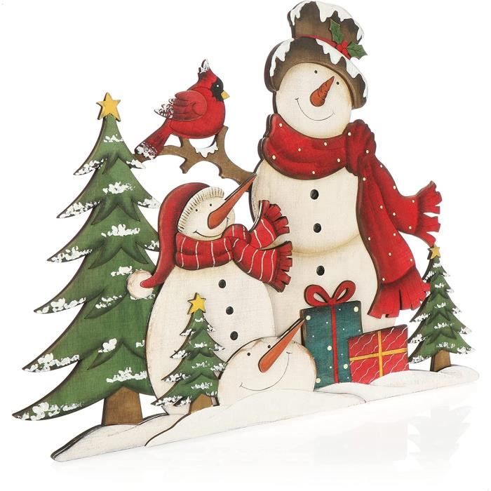 Renne Décoratif En Bois Pour Noël - Présentoir XL 35 Cm - Déco à Poser Sur Table, étagère