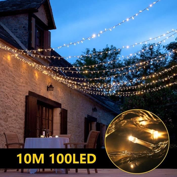Guirlande Lumineuse 10M 100 Led avec 50 Clips pour Photos