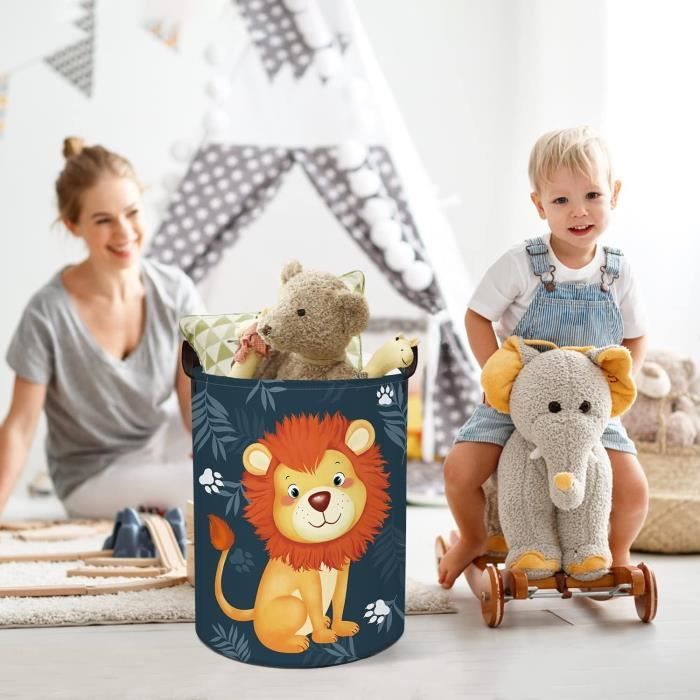 Panier Tressé En Coton Avec Poignée - 34x26x15 Cm, Rangement Jouets, Linge, Déco Bohème, Cadeau
