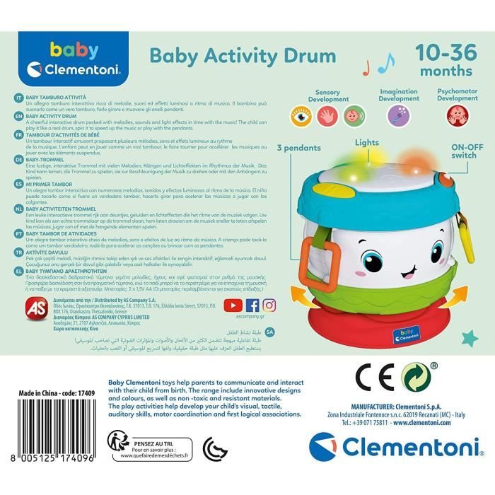 Tambour d'activité pour bébé Clementoni – De 10 à 36 mois