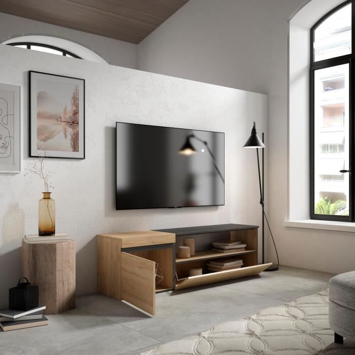 Meuble TV, Banc Télé, Grand espace de Rangement, 150x35x45cm, Pour les ...
