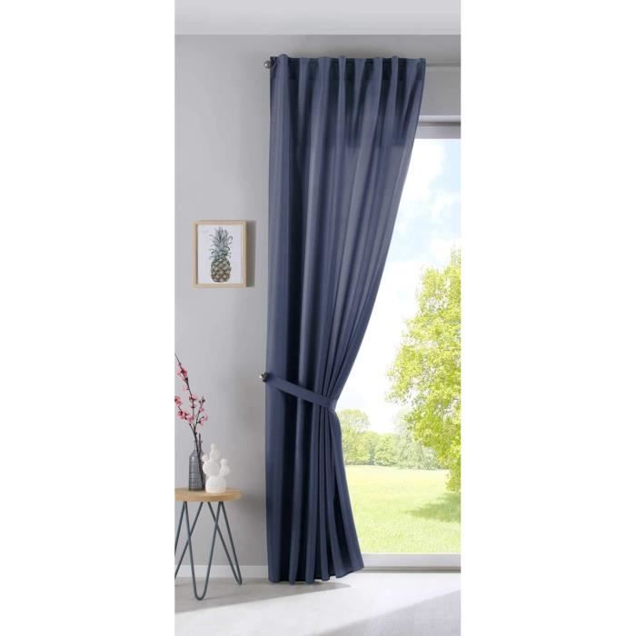 Gardinenbox Cationic Jena Gordijnen, verborgen lussen, ondoorzichtig, linnenlook, gemêleerd, 100% polyester, crème, 250 x 140 cm (h x b
