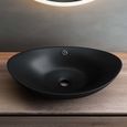 Lavabo à poser - Mai & Mai - BR818 - Céramique anthracite - Forme ovale - Avec trop-plein-3