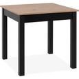 Table à manger extensible COBURG - Décor chêne artisan et noir - Rallonge 40 cm - 4-6 personnes - L 80-120 x P 90 x H 76,5 cm-3