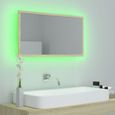 596NEWS•)Miroir LED de salle de bain,Miroir mural salle de bain Chêne sonoma 80x8,5x37 cm Miroir Lumineux Solide WC Aggloméré VEN-3