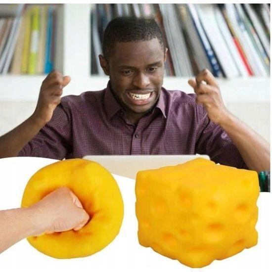 Balle anti-stress Squishy - Cube de fromage | La Jouetterie