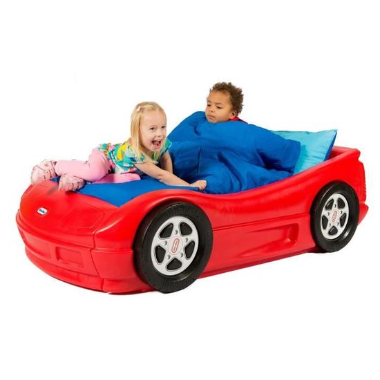 LITTLE TIKES Lit Enfant Voiture de Course Matelas Inclus