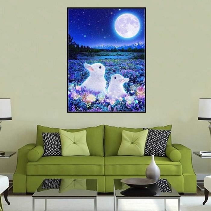 Diamond Paint Kits DAERLE Diamond Painting Joyeuses Pâques, Diamant Painting Kit Complet Lapin De Pâques, Diamond Diamond Art Painting Kits