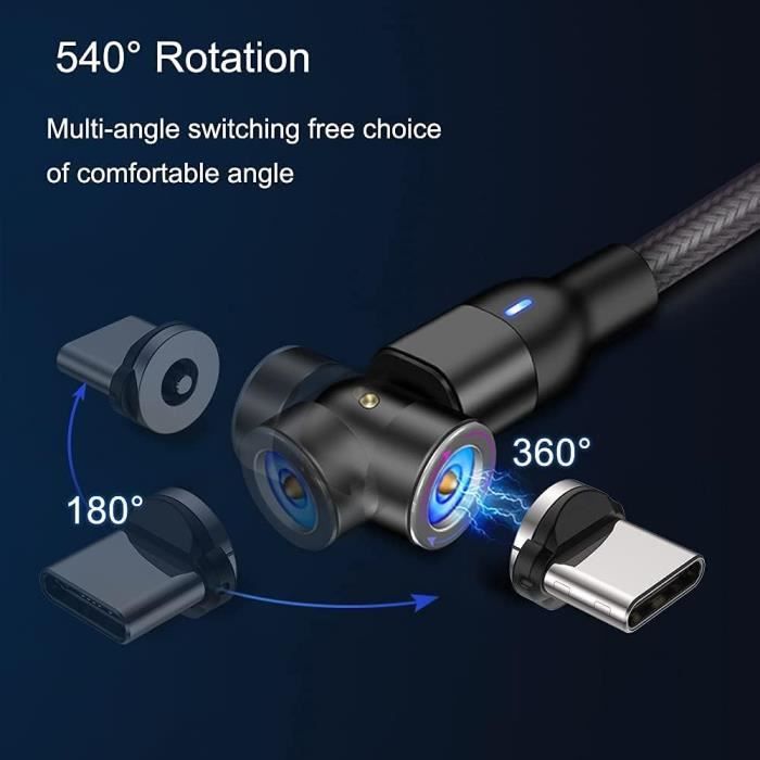 Statik 360 Câble USB recharge pratique contact magnétique magique longueur  1 m