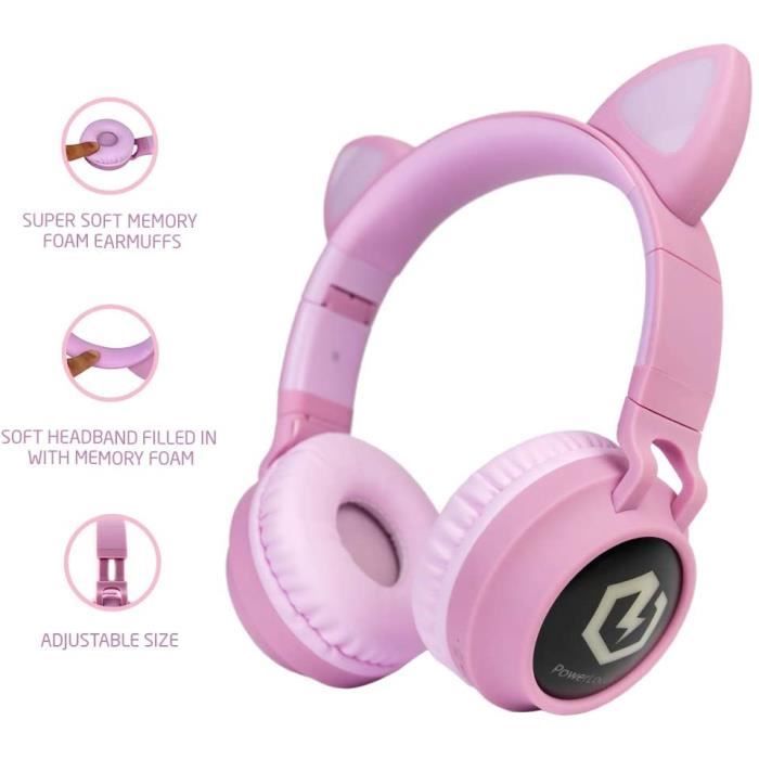 Universal - Casque sans fil Bluetooth 5.0 casque RGB casque bas bruit  annulation adulte enfant fille casque support carte TF MIC