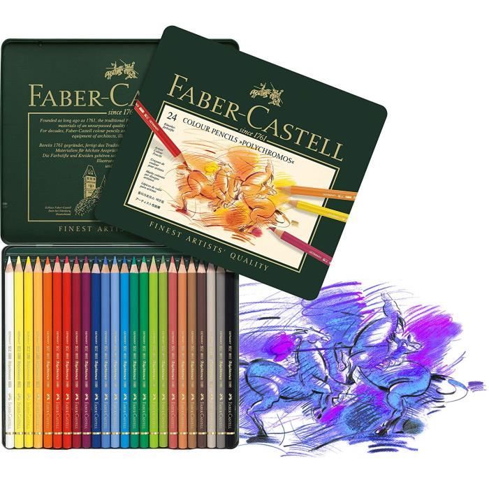 Coffret métal de crayons de couleurs Polychromos