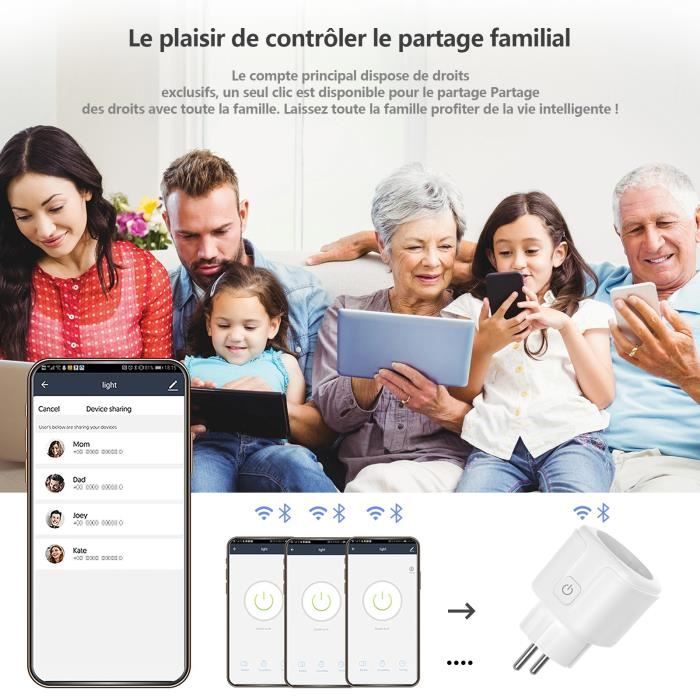 2PCS Prise Connectée Wifi, 16A Compatible avec Android iOS  Alexa Google  Home Assistant Courant Programmable Télécommande App - Cdiscount Bricolage