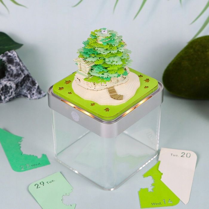 Calendrier 3D 2026 à Effeuiller Avec Lumière LED - Sculpture En Papier Design Panda Ou Pingouin - Décoration De Bureau Et Cadeau Original - 11