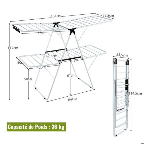 Étendoir à Linge Pliable avec Trépied | Séchoir Rotatif Compact Étendoir à Linge Pliable avec Trépied | Séchoir Rotatif Compact