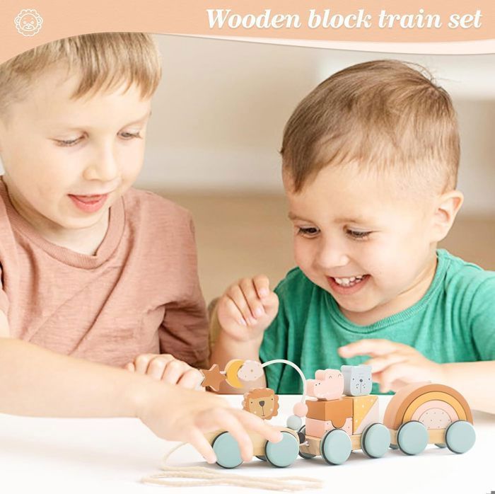 Train En Bois Montessori – 11 Wagons Animaux à Aimants – Jouet éducatif En Bois Naturel – Dès 1 An – Cadeau Anniversaire Filles Et Garçons