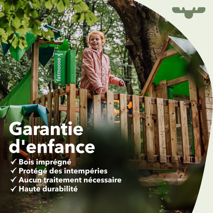 FATMOOSE Aire de jeux Portique bois JazzyJungle avec balançoire