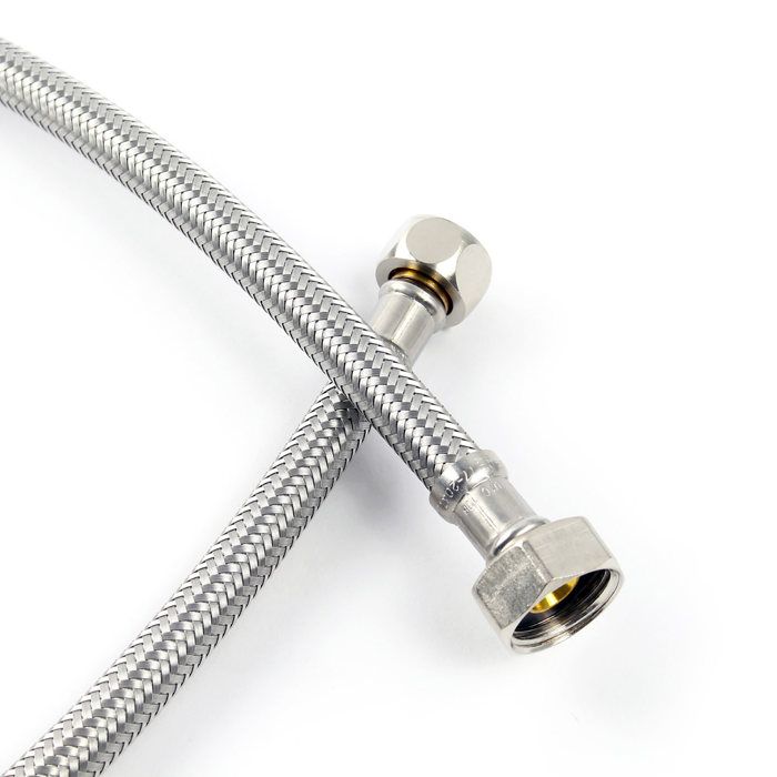 Tuyau Flexible Blindé XPOtool 1500mm DN8 – écrou 1/2″ Et Filet Mâle 3/8″, EPDM, Tressé Acier Inox, Certifié DVGW