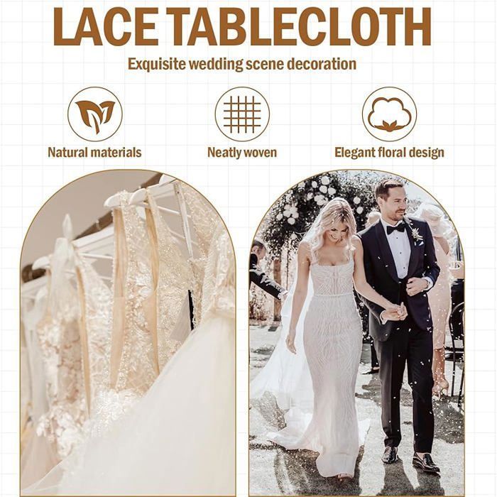 Chemin De Table Dentelle Blanche 15cm X 25m - Rouleau Bohème Mariage Décoration Élégante