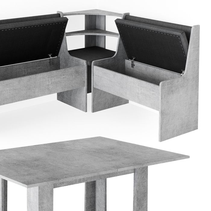 Ensemble table et bancs en angle Vicco Roman, banc de cuisine, banc av... pas cher