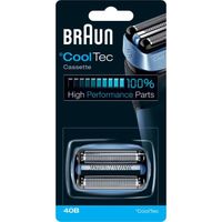 Tête et lame de rechange pour rasoir électrique Braun CoolTec 40B - Bleue