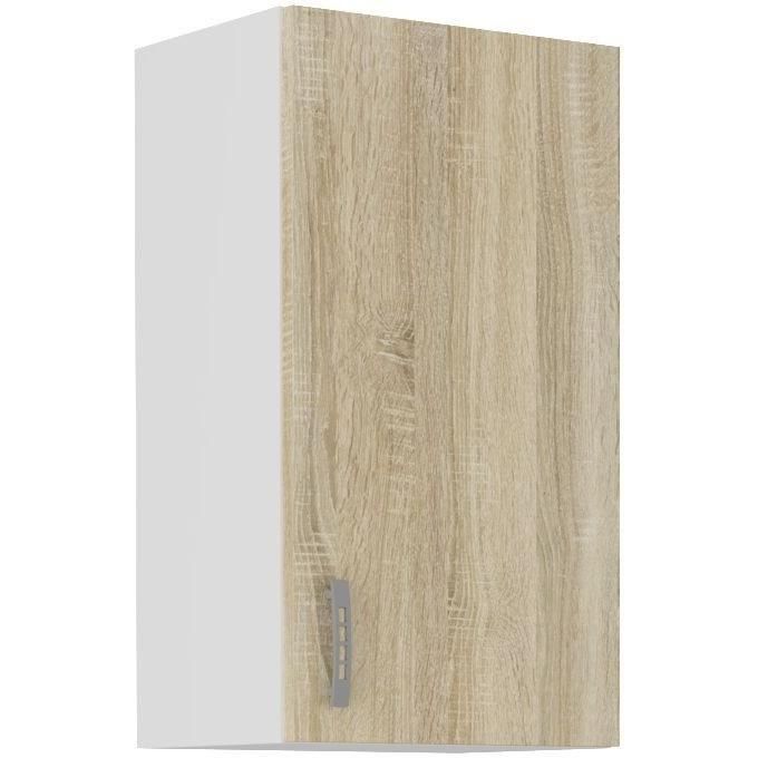 Meuble haut SARA - 1 porte - Décor chêne sonoma - L40xP31xH71,5 cm - Fabriqué en Pologne