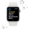 Apple Watch SE GPS (2e génération) - 40mm - Boîtier Silver Aluminium - Bracelet White Sport Band Regular-3