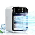 Mini Climatiseur portable, Climatiseur Mobile Silencieux, Ventilateur climatiseur rechargeable par USB, Compact et Puissant, Blanc