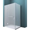 Mai & Mai Cabine de douche en angle 70x100 une porte paroi de douche verre opaque avec revêtement easy clean Rav04S-0