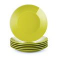 Assiette Plate en Porcelaine, 6 Pièces, 26 cm, Jaune-vert, Assiette Couleur Pure - LOVECASA, Série Sweet-0