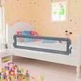 Qualité luxe© | BARRIERE DE LIT BEBE Barrière de de sécurité de lit enfant Gris 150x42 cm Polyester |365348-0