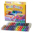 Sticks de Peinture Gouache Solide 10g - Pack One (Basic+Metal+Fluo) - 24 couleurs assorties - Playcolor - 02041-0