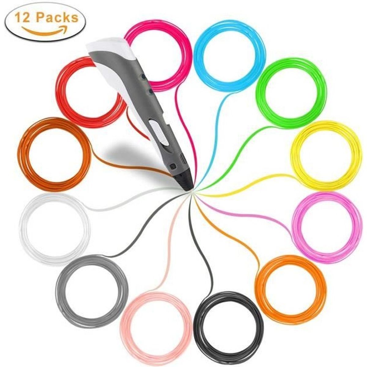 10 Couleurs différentes PLUSINNO 3D Pen Filament Stylo 3D Doodle DIY Scribbler Imprimante 3D Pen avec écran LCD + 10 Modèles en Papier pour la Pratique de lUE 13 PLA Filament Rose 