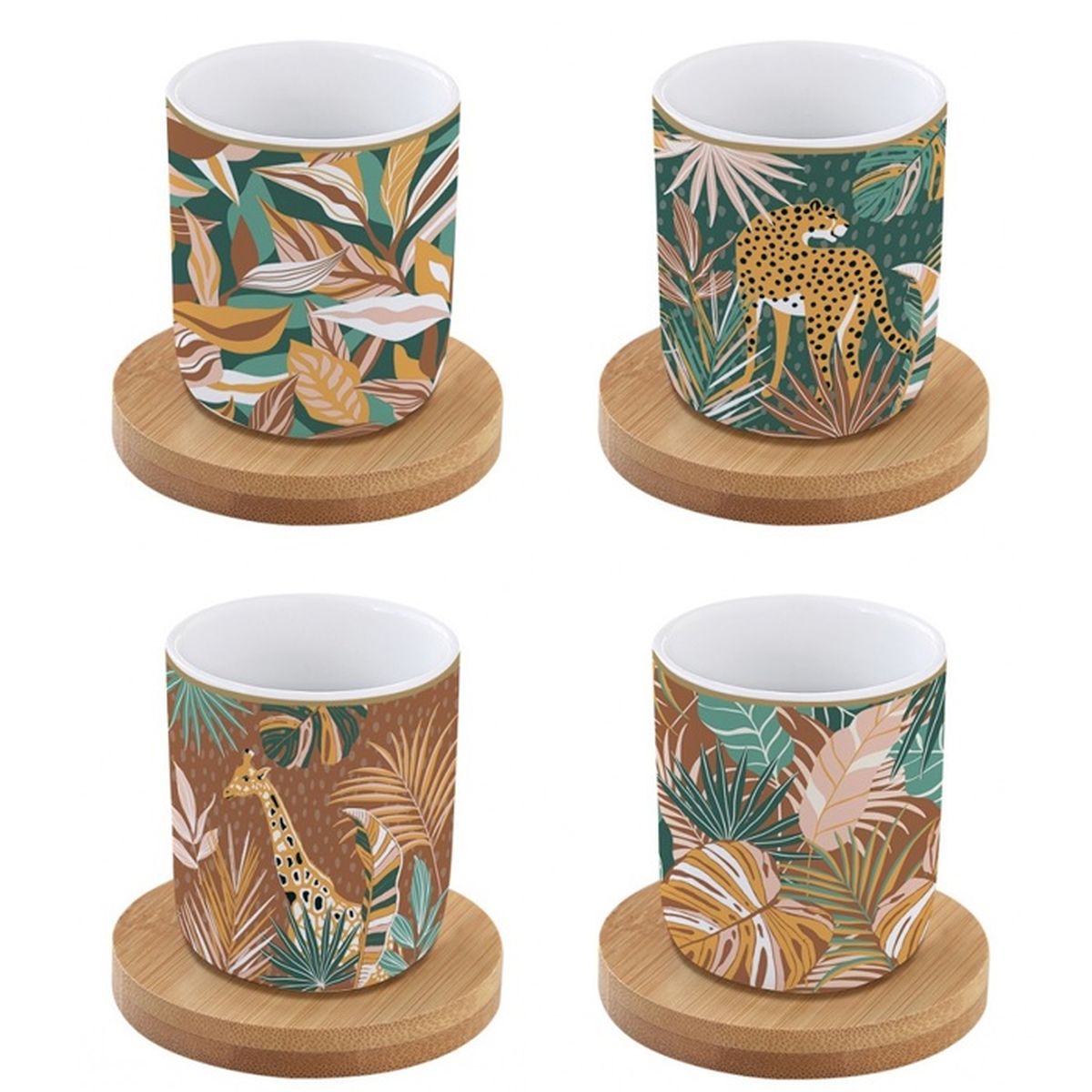 Coffret De 4 Tasses Palawan En Porcelaine Blanche - 14cl - Par Table Passion - Neuf