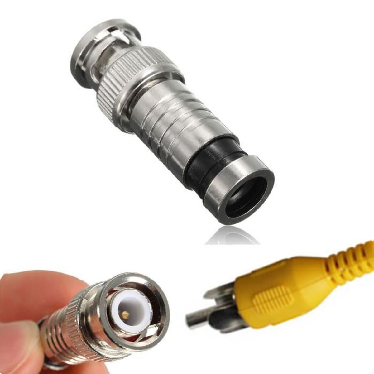 Adaptateur Bnc Male Rg6 Compression Connecteur Coax Coaxial Pour Cctv Carema Achat Vente Connectique Remorque Adaptateur Bnc Male Rg6 Cdiscount