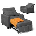 Canape Convertible Bealife Canapé Lit 1 Place - 3 en 1 - Fauteuil - Chaise Longue - Coussin - Réglable - Rangement - Roues -